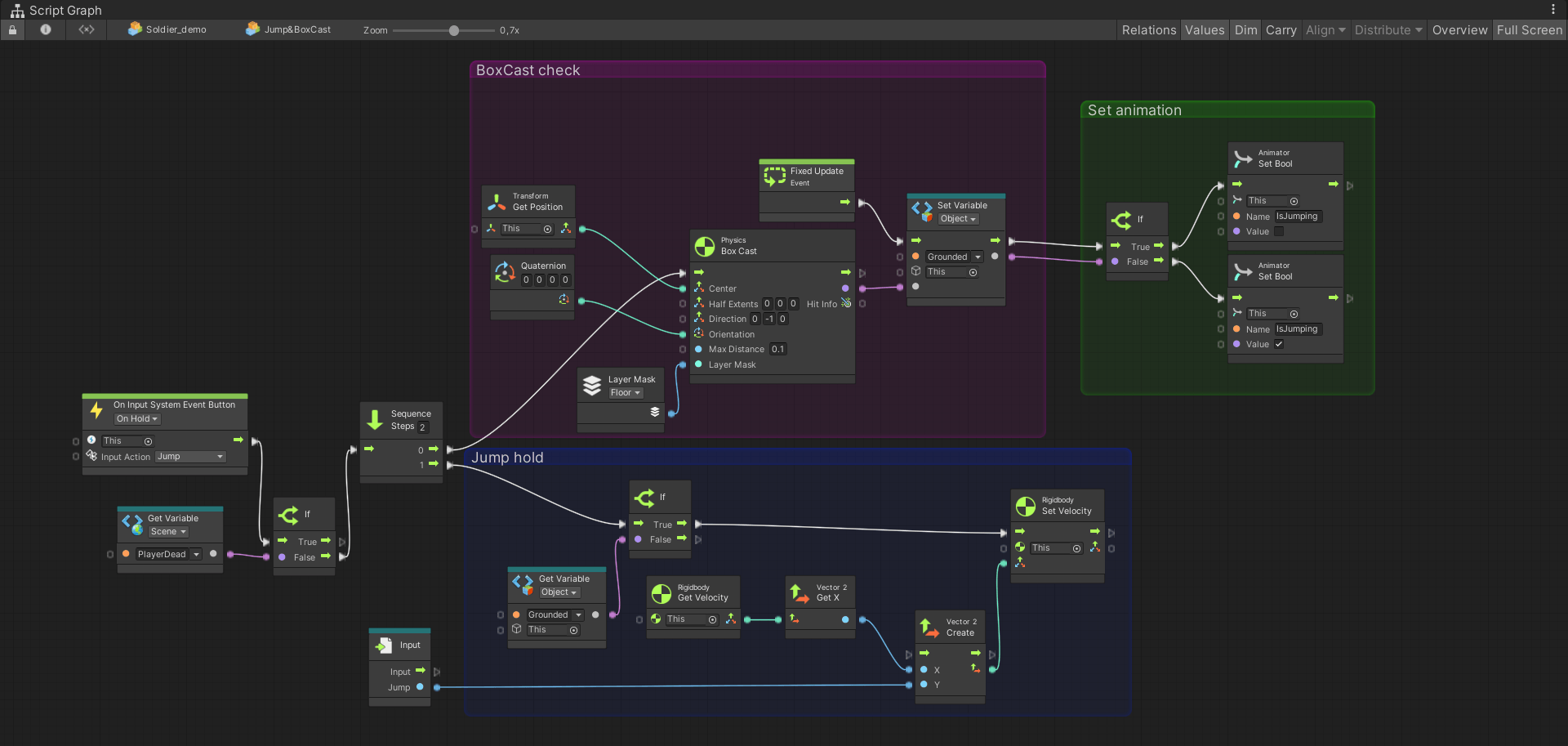 Unity Visual Scripting Jump Logic